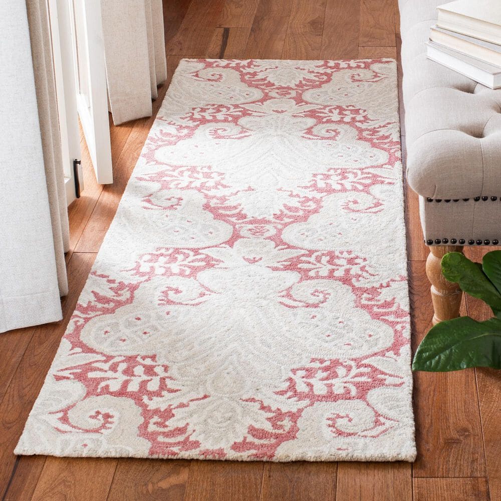 Safavieh Micro-Loop 2&#39;3&quot; x 7&#39; Pink and Beige Runner, , large