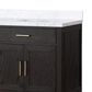 Lexora Home Abbey 84" Double Bathroom Vanity in Black Oak with 2 cm White Carrara Marble Top and Rectangular Sinks, , large