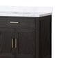 Lexora Home Abbey 84" Double Bathroom Vanity in Black Oak with 2 cm White Carrara Marble Top and Rectangular Sinks, , large