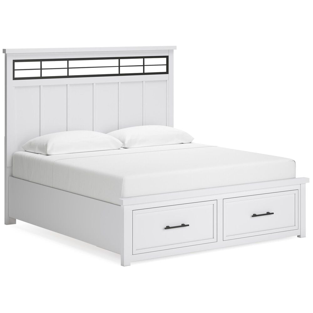 Ashley Ashbryn King Storage Bed in White and Natural, , large