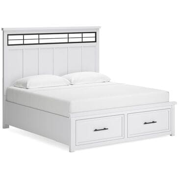 Ashley Ashbryn King Storage Bed in White and Natural, , large
