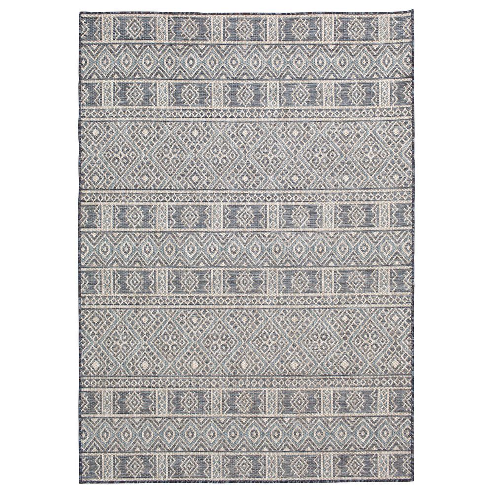 Central Oriental Melbourne Draya 5" x 7" Lagoon and Multicolor Area Rug, , large