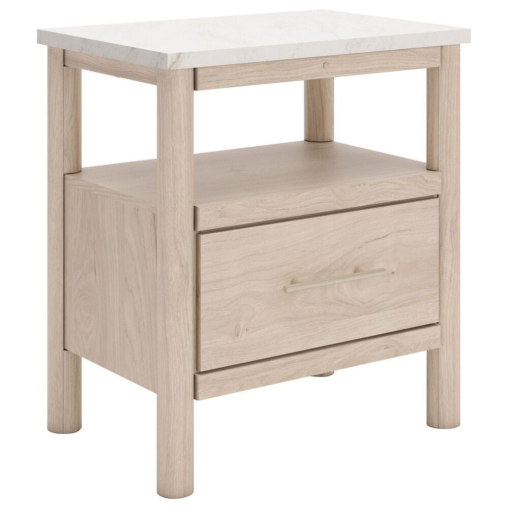 Ashley Cadmori 1-Drawer Nightstand in Brown and White, , large