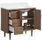 37B Mertola 36" Single Bathroom Vanity Cabinet in Walnut Drift with White Composite Stone Top and Backsplash, , large