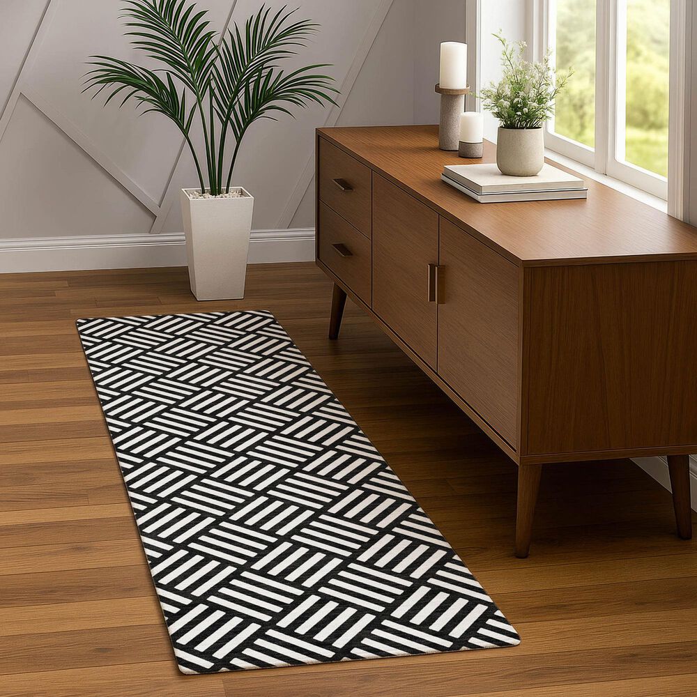 Dalyn Rug Company The Reserve TR3 Black 2&#39;3&quot; x 7&#39;6&quot; Indoor/Outdoor Runner, , large