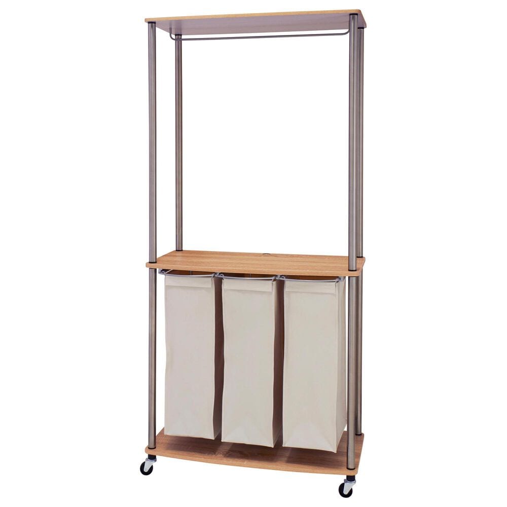 Household Essentials Modern Laundry Center with Wheels in Light Ash, , large
