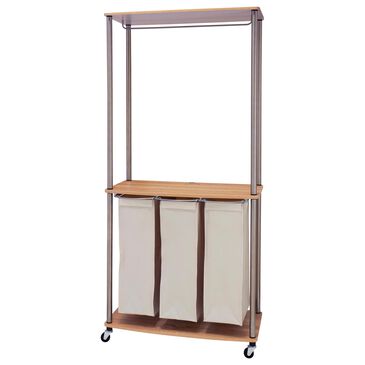 Household Essentials Modern Laundry Center with Wheels in Light Ash, , large