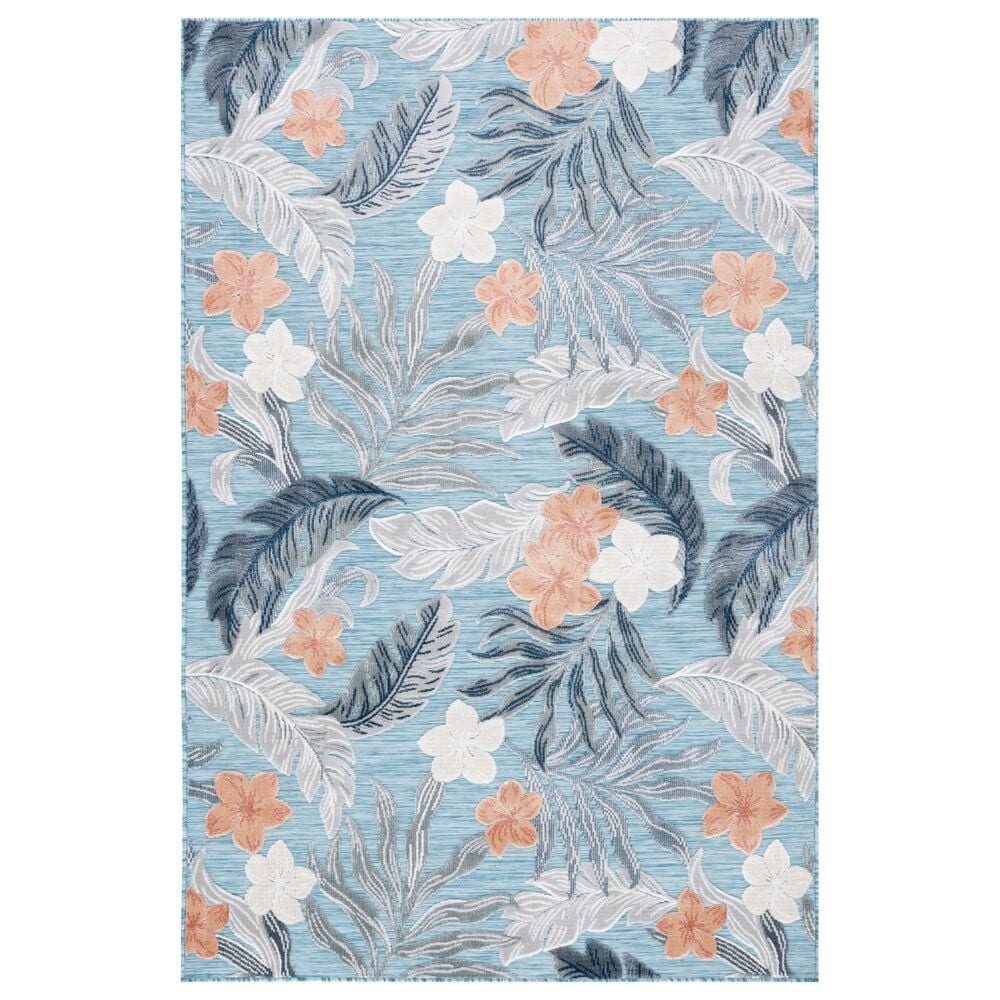 Safavieh Cabana CBN456M 8" x 10" Blue and Grey Indoor/Outdoor Area Performance Rug, , large