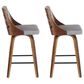 Lumisource Trevi Swivel Counter Stool with Grey Cushion in Walnut and Black (Set of 2), , large