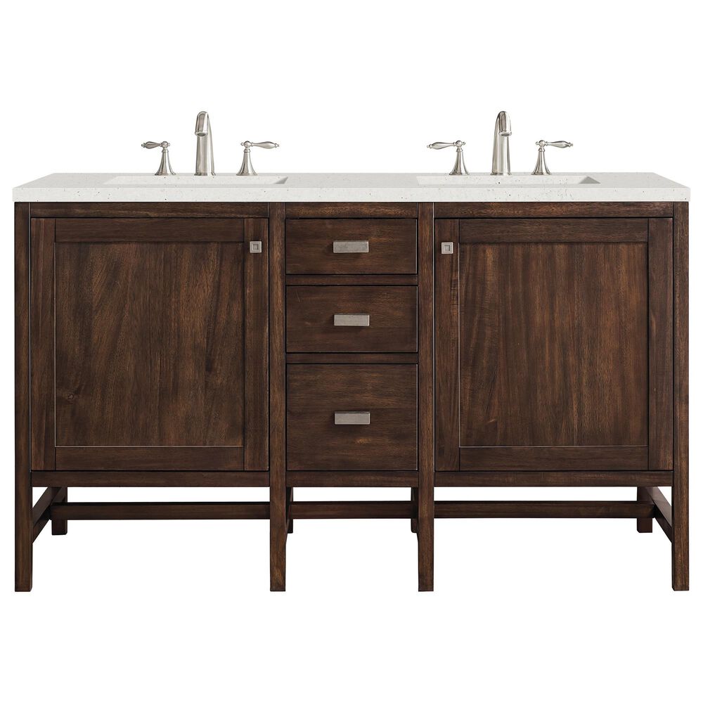 James Martin Vanities Addison 60" Double Bathroom Vanity in Mid-Century Acacia with 3 cm Lime Delight Quartz Top and Rectangular Sinks, , large