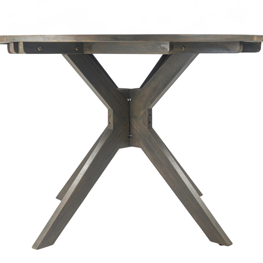 Hearth and Haven Stanford Outdoor Round Dining Table in Gray - Table Only, , large