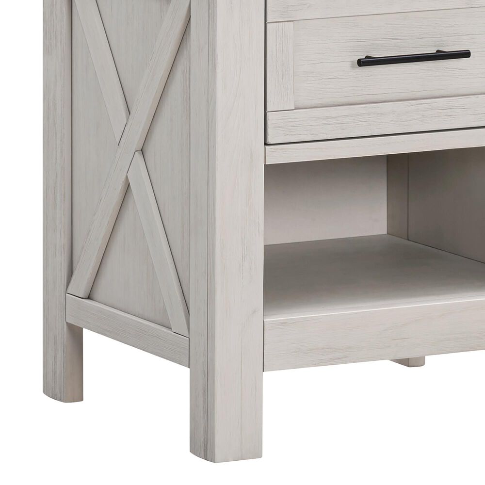 DaVinci Emory Farmhouse 1-Drawer Nightstand in White Driftwood, , large