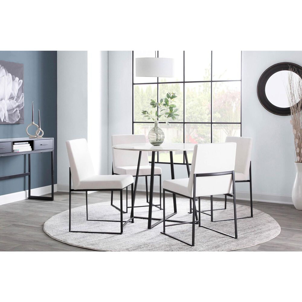 Lumisource Fuji Side Chair with White Cushion in Black &#40;Set of 2&#41;, , large