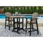 Ashley Fairen Trail Round Bar Table in Black and Driftwood, , large