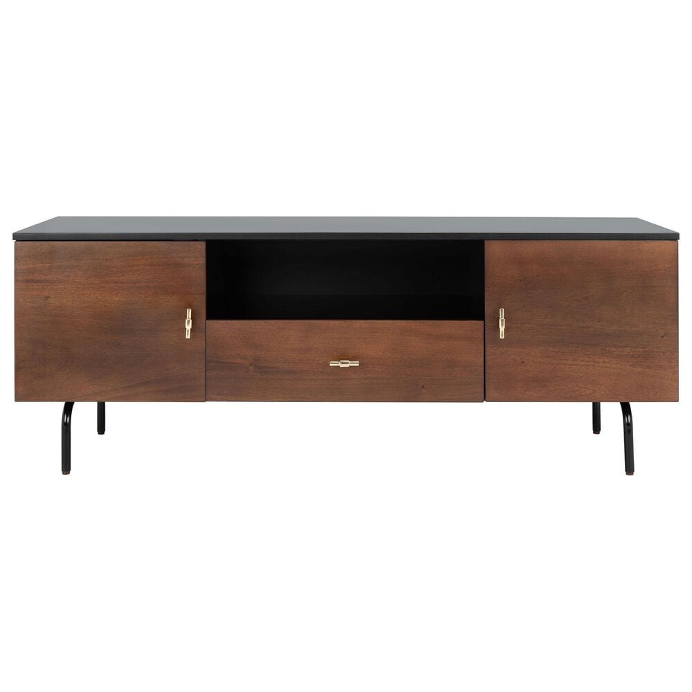 Safavieh Genevieve 54&quot; Media Stand in Black and Walnut, , large