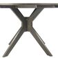 HOMLUX Outdoor Stanford Round Acacia Wood Dining Table with X Base in Gray - Table Only, , large