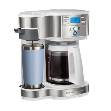 Hamilton Beach 12-Cup 2-Way Programmable Coffee Maker in White, , large