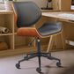 Zuo Modern Flex Low Back Office Chair with Black Faux Leather in Black and Walnut, , large