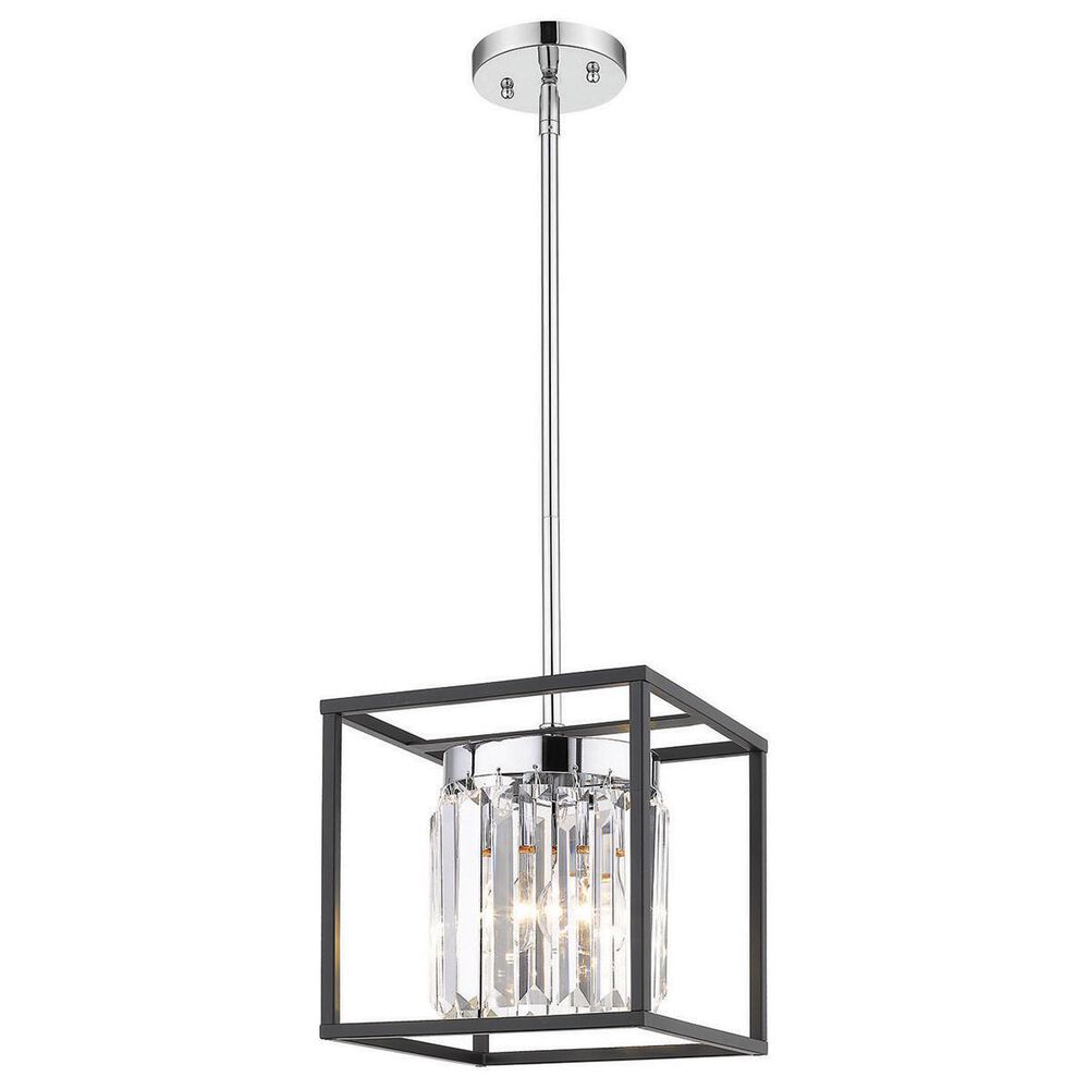 Golden Lighting Paris 1-Light Semi Flush in Chrome and Black, , large