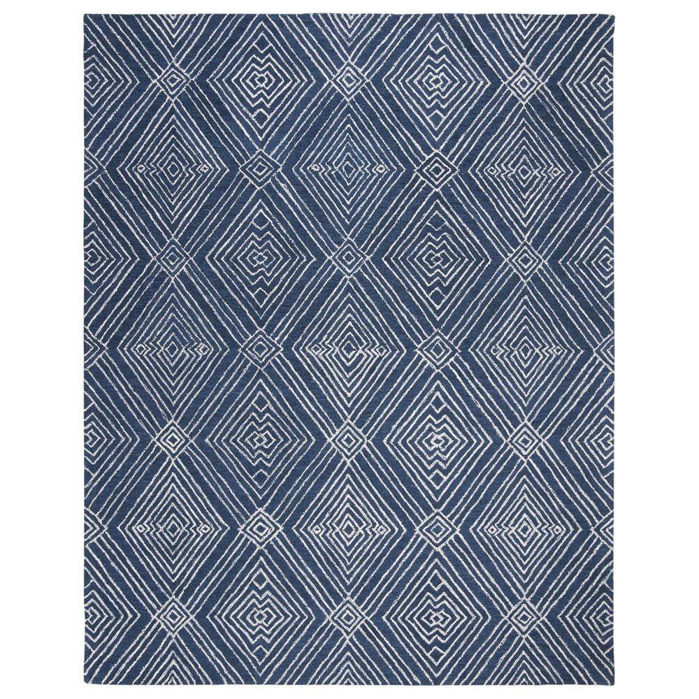 Safavieh Micro-Loop MLP608N 8" x 10" Navy and Ivory Area Rug, , large