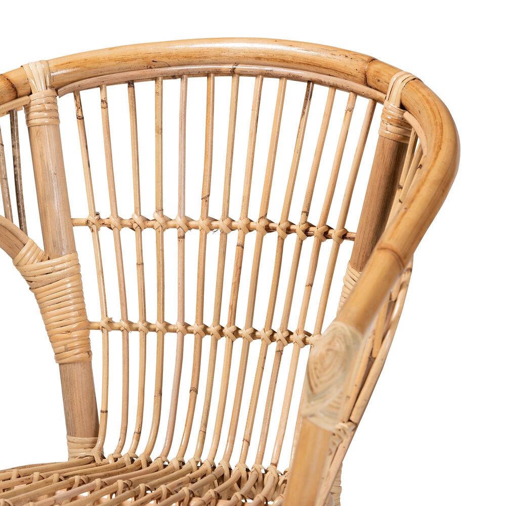 Baxton Studio Alleta Arm Chair in Natural Brown (Set of 2), , large