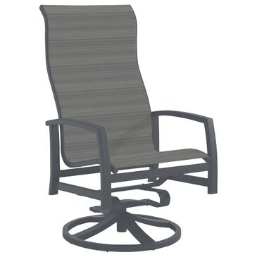 Tropitone Muirlands High Back Swivel Rocker with Gray Gate Sling in Graphite, , large