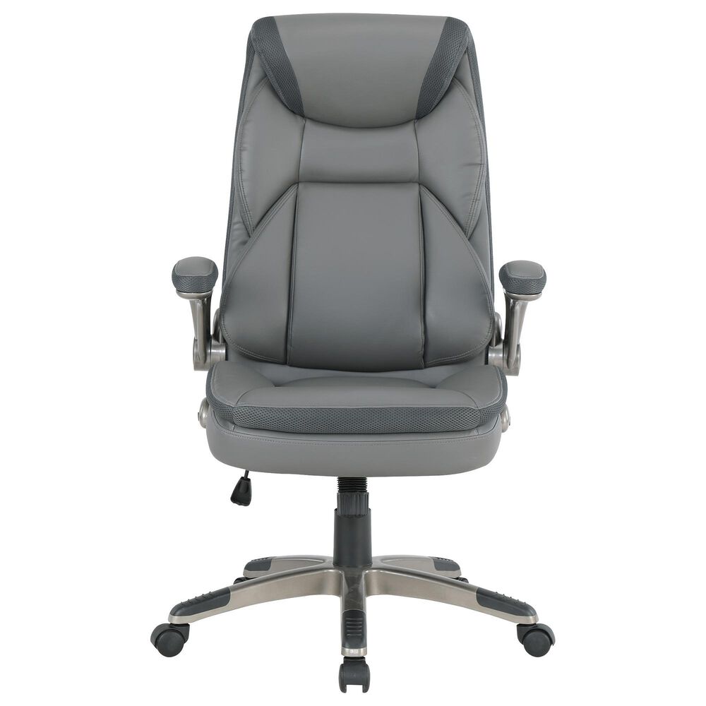 Valor Living Executive Chair with Charcoal Grey Upholstery in Titanium, , large