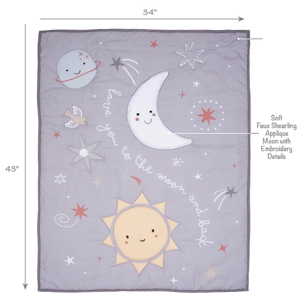 Lambs and Ivy Little Star 3-Piece Baby Crib Bedding Set in Gray, White, Yellow and Multicolor, , large