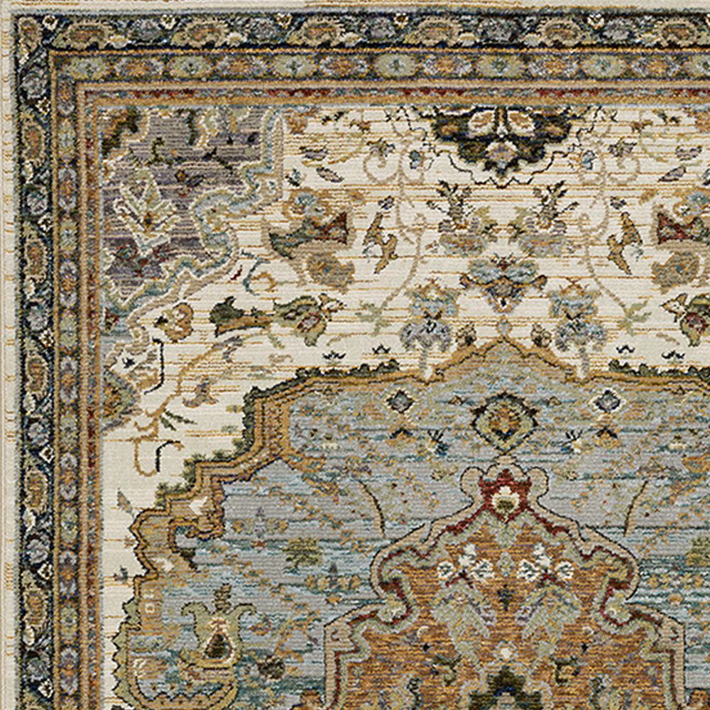Oriental Weavers Andorra 2&#39;6&quot; x 12&#39; Ivory and Blue Runner, , large
