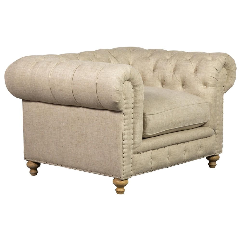 Vintage Furnishings Finn Fabric Club Chair in Beige, , large