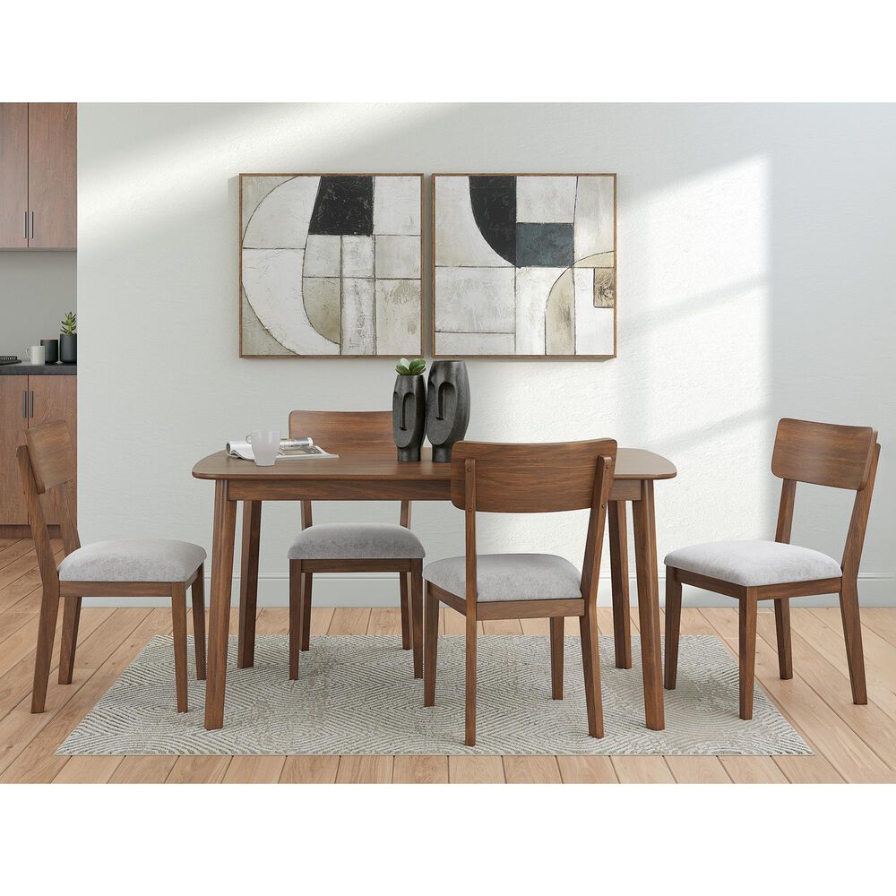 Ashley Tameride 5-Piece Rectangular Dining Set in Medium Brown, , large