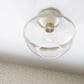 Mitzi Lighting Alaina 1-Light Semi-Flush with Soft Cream Shade in Aged Brass, , large
