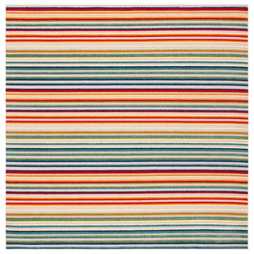 Safavieh Cabana CBN323A 3" Square Ivory and Green Indoor/Outdoor Area Performance Rug, , large