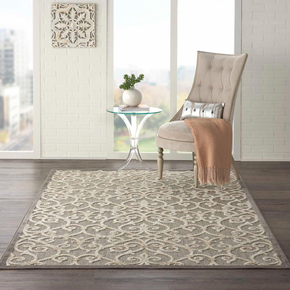 Nourison Aloha Damask 3&#39;6&quot; x 5&#39;6&quot; Natural Indoor/Outdoor Area Rug, , large