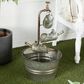 Maple and Jade Indoor/Outdoor Fountain with Watering Cans in Galvanized Gray, Rusted Brown and Black, , large