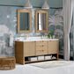 James Martin Vanities Solene 72" Double Bathroom Vanity in Seaside Oak with Single Hole 3 cm White Zeus Quartz Top and Rectangular Sinks, , large
