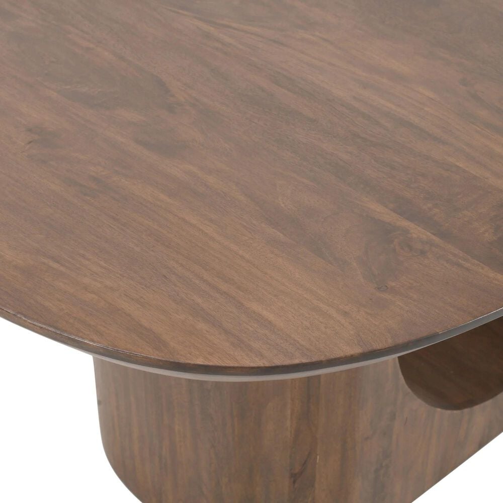 Waltham Luna and Gibson 7-Piece Rectangular Dining Set in Brown and Antique Brass, , large