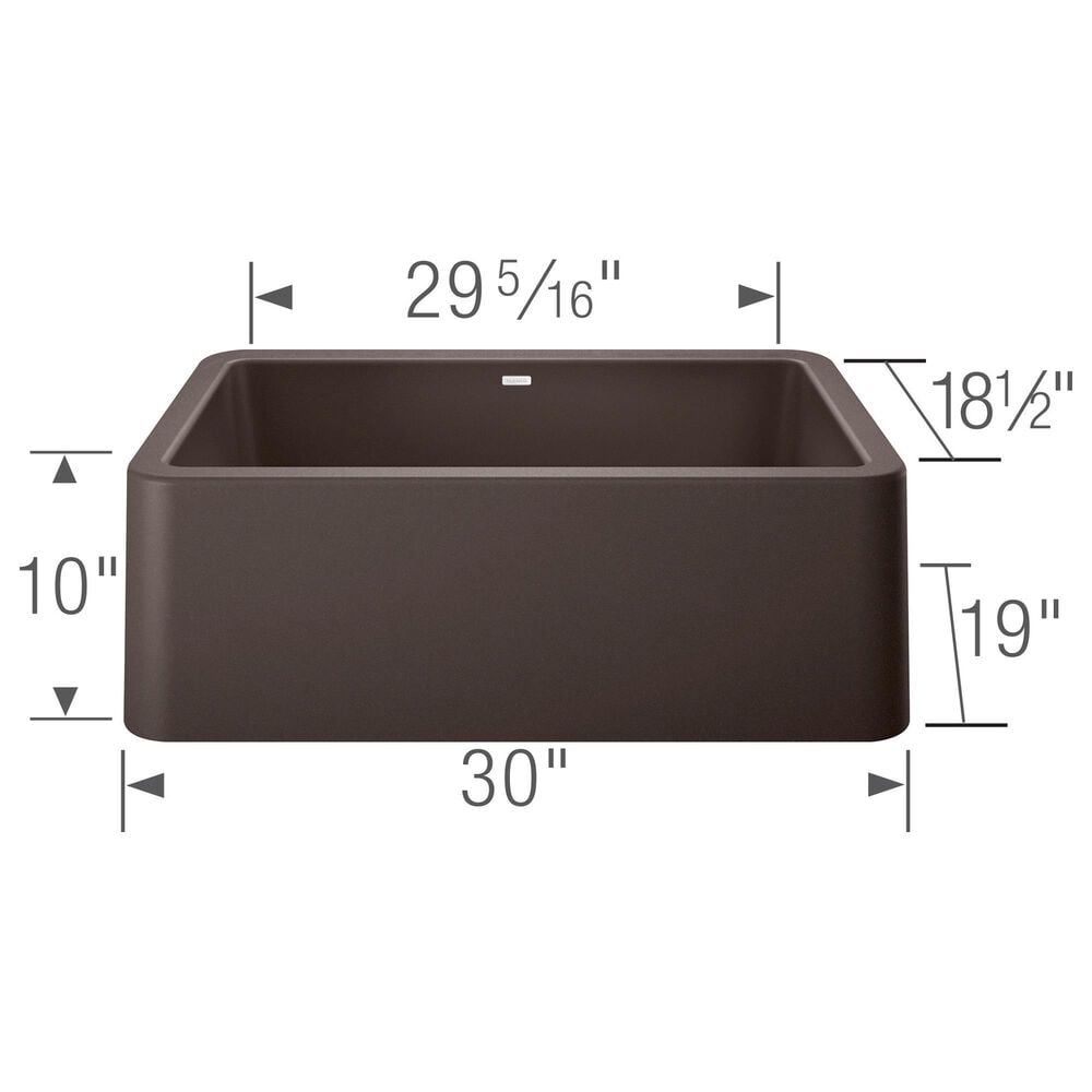 Blanco Ikon 30&quot; Apron Single Bowl Farmhouse Sink in Cafe, , large