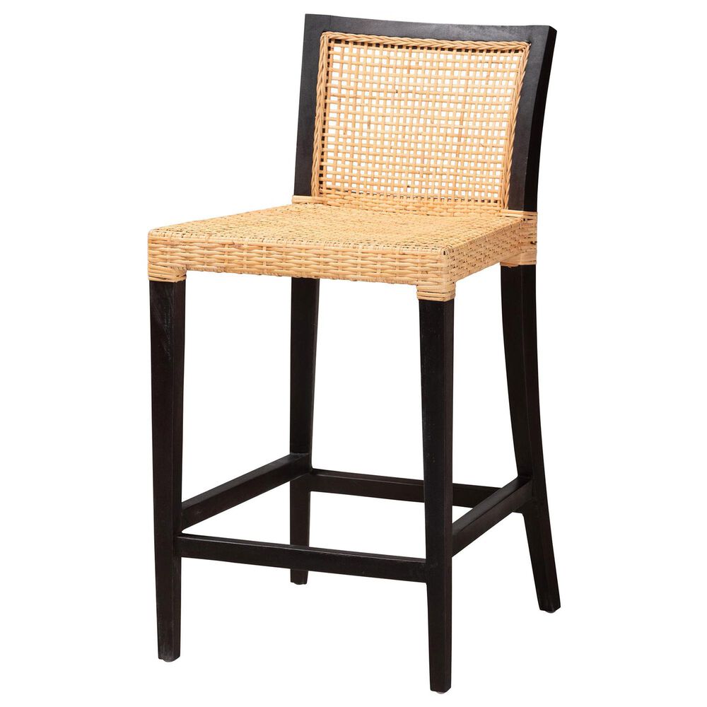 Baxton Studio Lingga Counter Stool in Dark Brown, , large