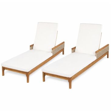 Hearth and Haven Outdoor Chaise Lounge in Beige (Set of 2), , large