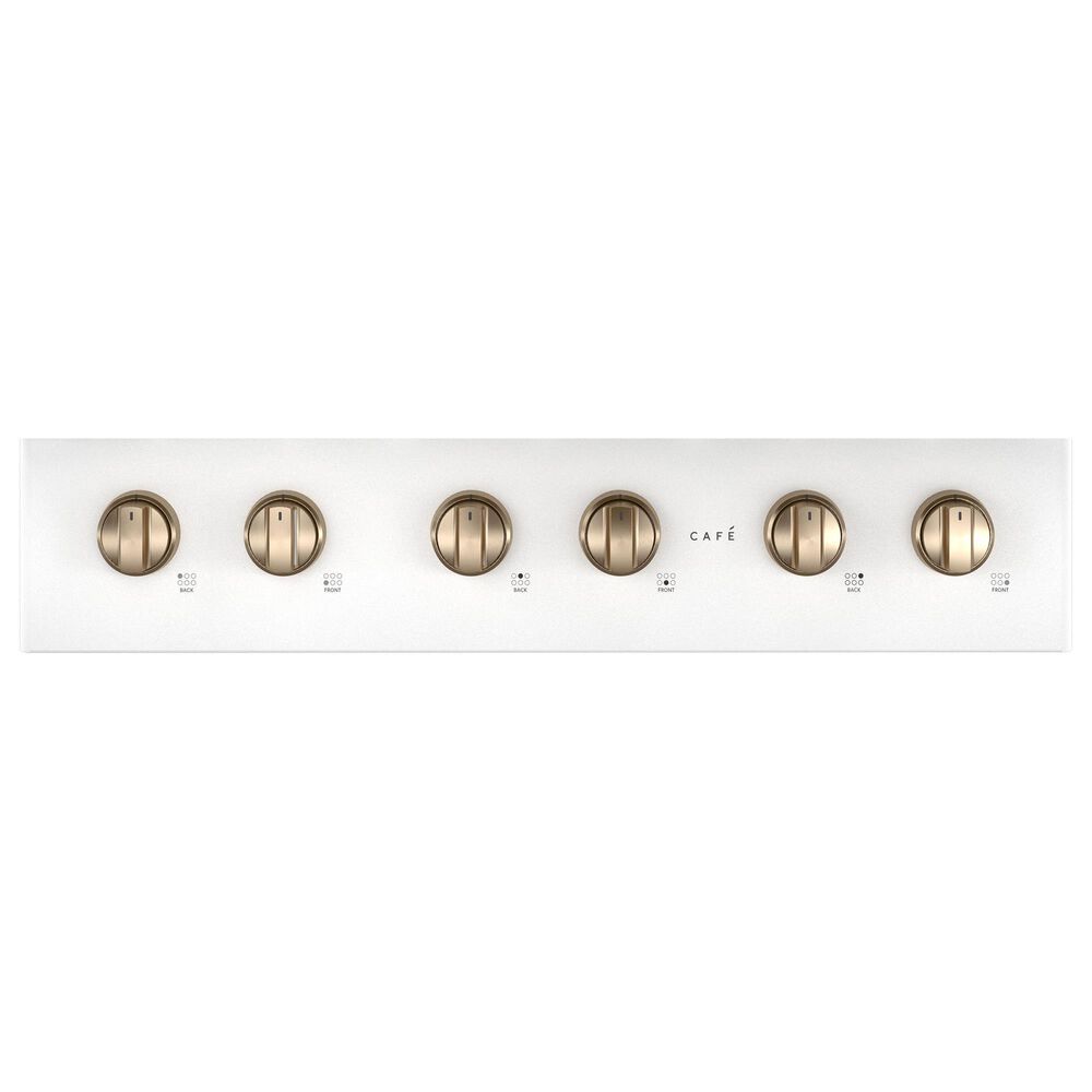 Cafe 36&quot; Natural Gas Rangetop with 6-Burner in Matte White and Brushed Bronze, , large