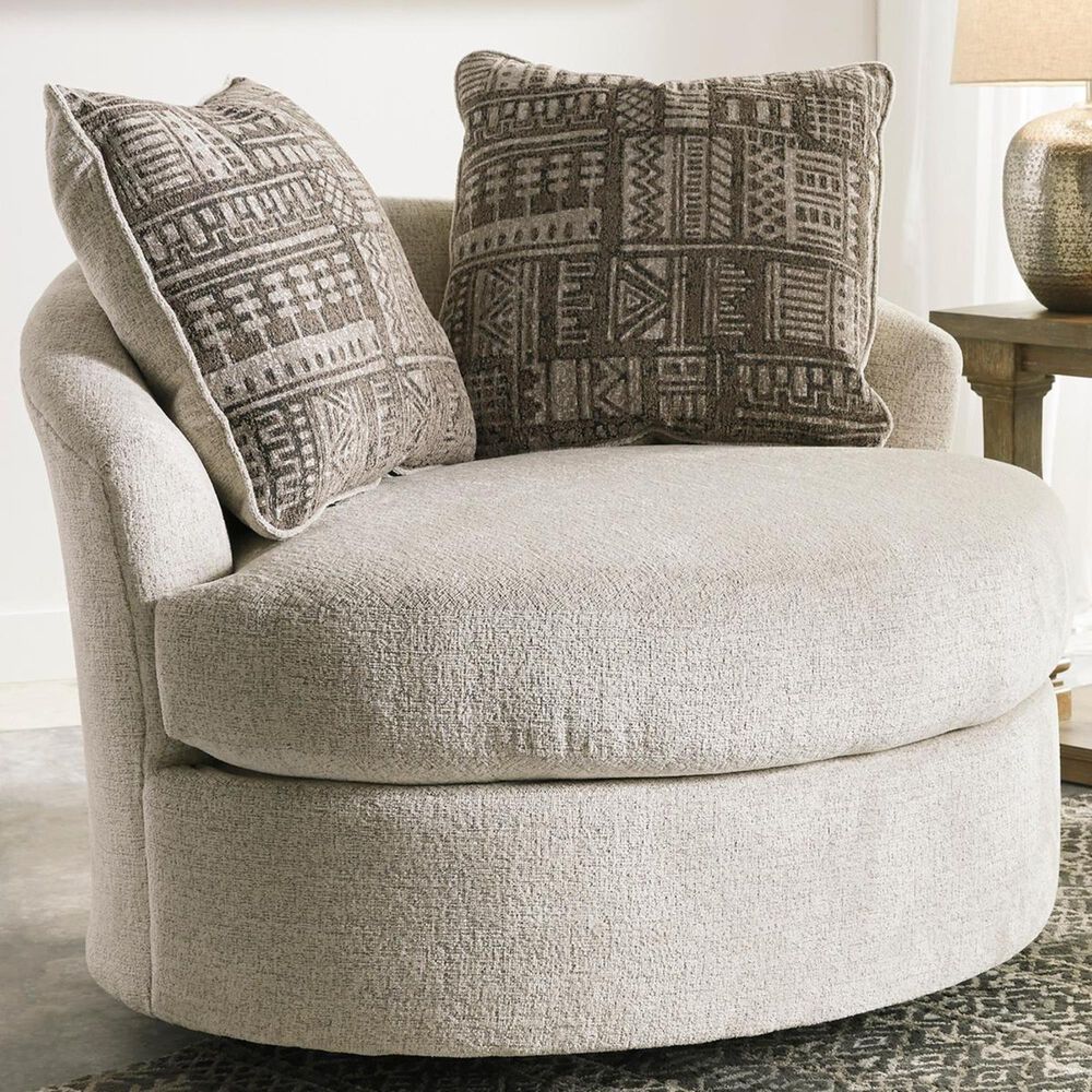 Ashley Soletren Swivel Accent Chair in Stone, , large