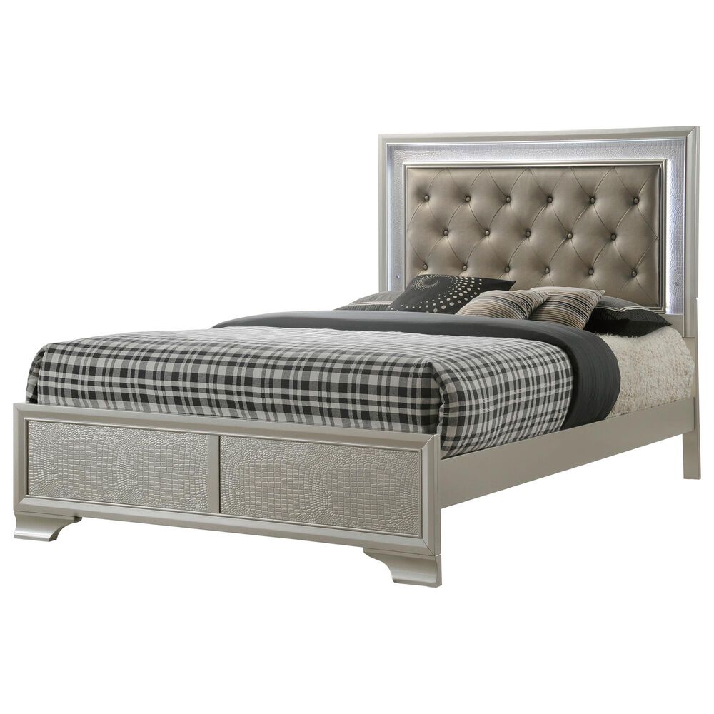 Crown Mark Lyssa 3-Piece Queen Panel Bedroom Set in Champagne, , large