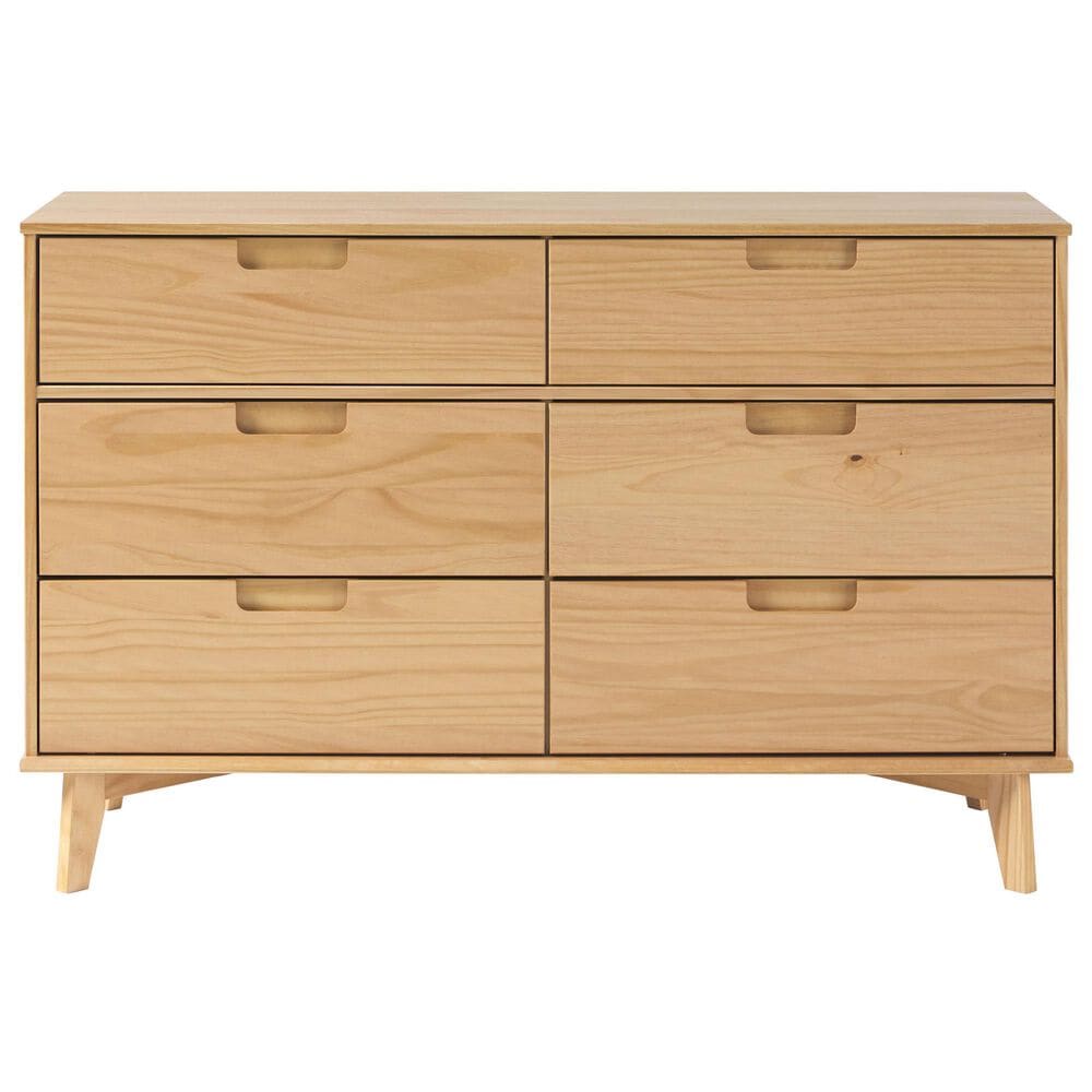 Walker Edison Sloane 6-Drawer Dresser in Natural Pine, , large
