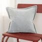 Rizzy Home Connie Post Solid 20" Down Filled Pillow in Gray with Narrow Welt, , large