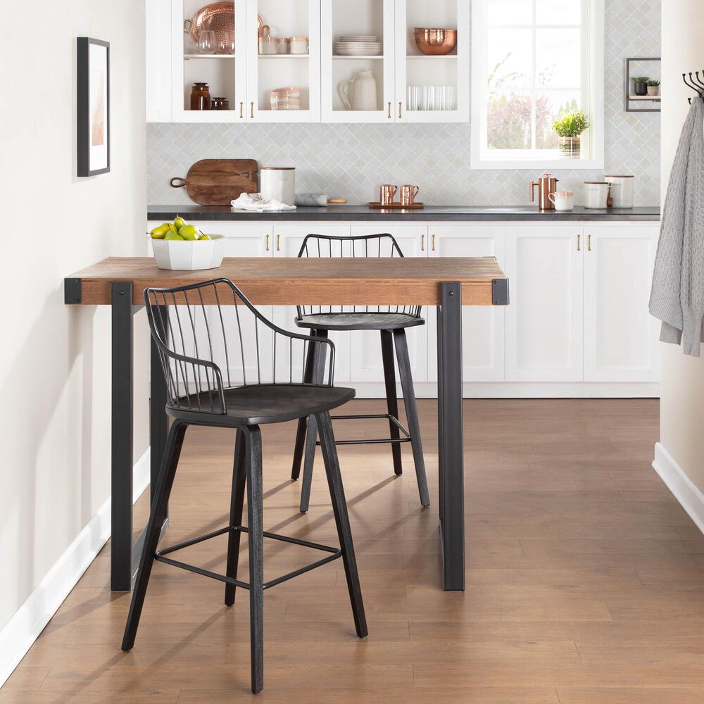Lumisource Odessa Counter Table in Brown/Black, , large