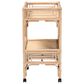Baxton Studio Molina 2-Tier Wine Cart in Natural Brown and Black, , large