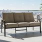 Hearth and Haven Outdoor Sofa with Light Khaki Metal Frame in Beige, , large