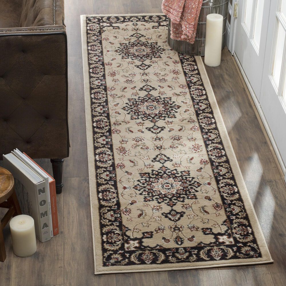 Safavieh Lyndhurst 2&#39;3&quot; x 12&#39; Cream and Anthracite Runner, , large