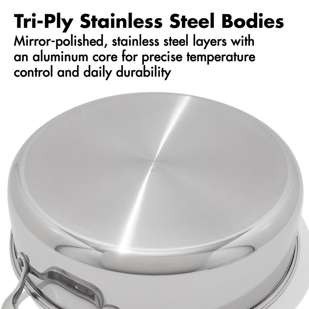 Green Pan Trident Hybrid Nonstick Stockpot with Lid in Stainless Steel, , large
